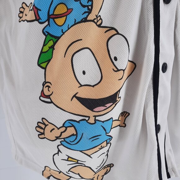 Nickelodeon Rugrats White Baseball Jersey Adult 2X Button Down - Picture 7 of 8